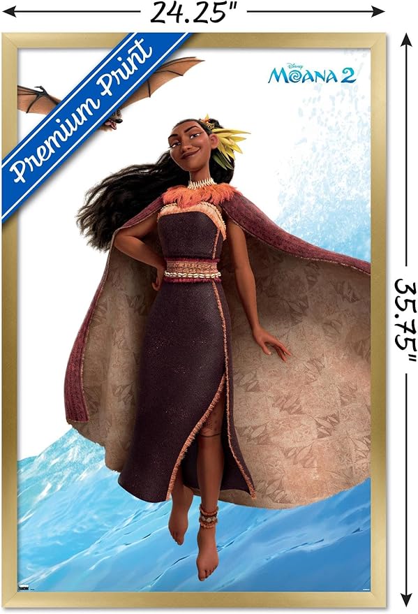 Trends International Disney Moana 2 - Matangi Wall Poster, 34L x 22.4W, Gold Framed Version