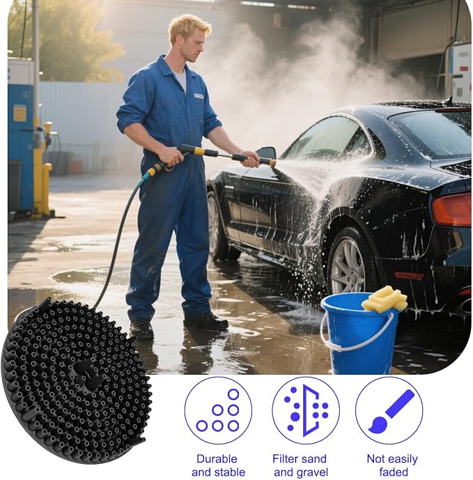 2PCS Car Wash Bucket Grit Trap Insert, 10.2" Vehicle Detailing Washing Filters