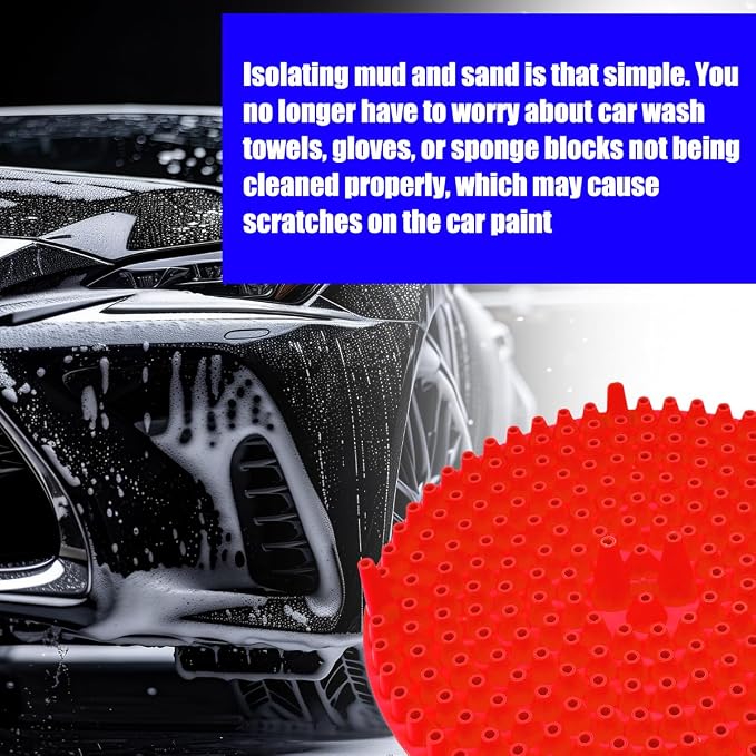 2PCS Car Wash Bucket Grit Trap Insert, 10.2" Vehicle Detailing Washing Filters