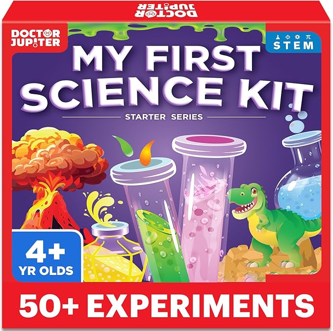 Doctor Jupiter My First Science Kit for Kids Ages 4-5-6-7-8 | Easter, Birthday Gift Ideas for 4+ Year Old Boys & Girls | Toy Stem Kit with 50+ Experiments | Learning & Educational Projects