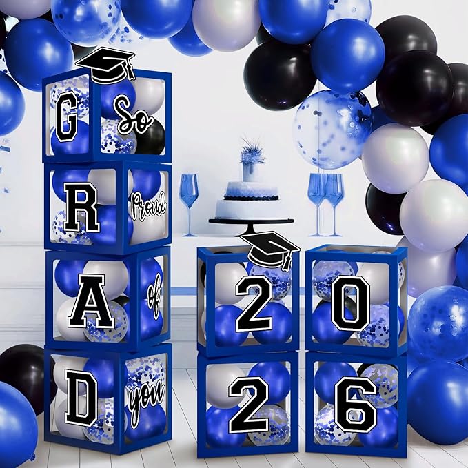 2026 Graduation Decorations, Blue Graduation Decorations 2026 Arch Kit Boxes With Letters 2026 Grad for Middle School High School College ect.