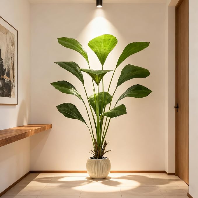 Artificial Palm Tree Faux Joey Palm Tree, 5FT Tall Tropical Areca Floor Plant in Pot Indoor and Outdoor Fake Palm Trees for Home Bathroom Porch Outside Patio Decor