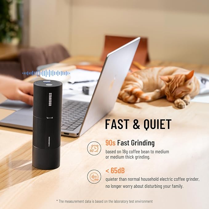 STARESSO D6E PLUS Portable Electric Coffee Grinder, Easy to Use