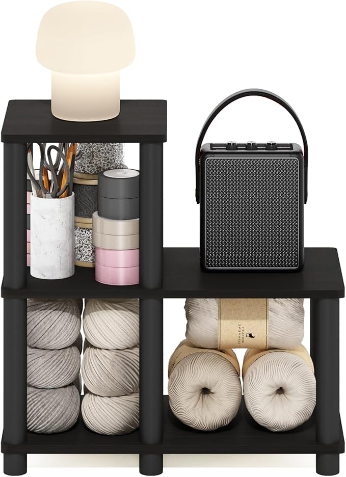 Furinno Turn-N-Tube Accent Decorative Shelf, Espresso/Black
