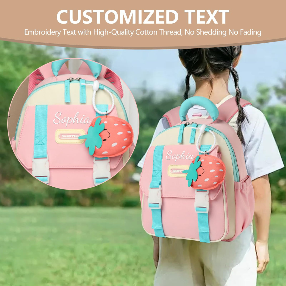 Personalized Kids Backpack Custom Embroidered Name Toddler School Bag for Girls Boys Preschool Kindergarten (brown)