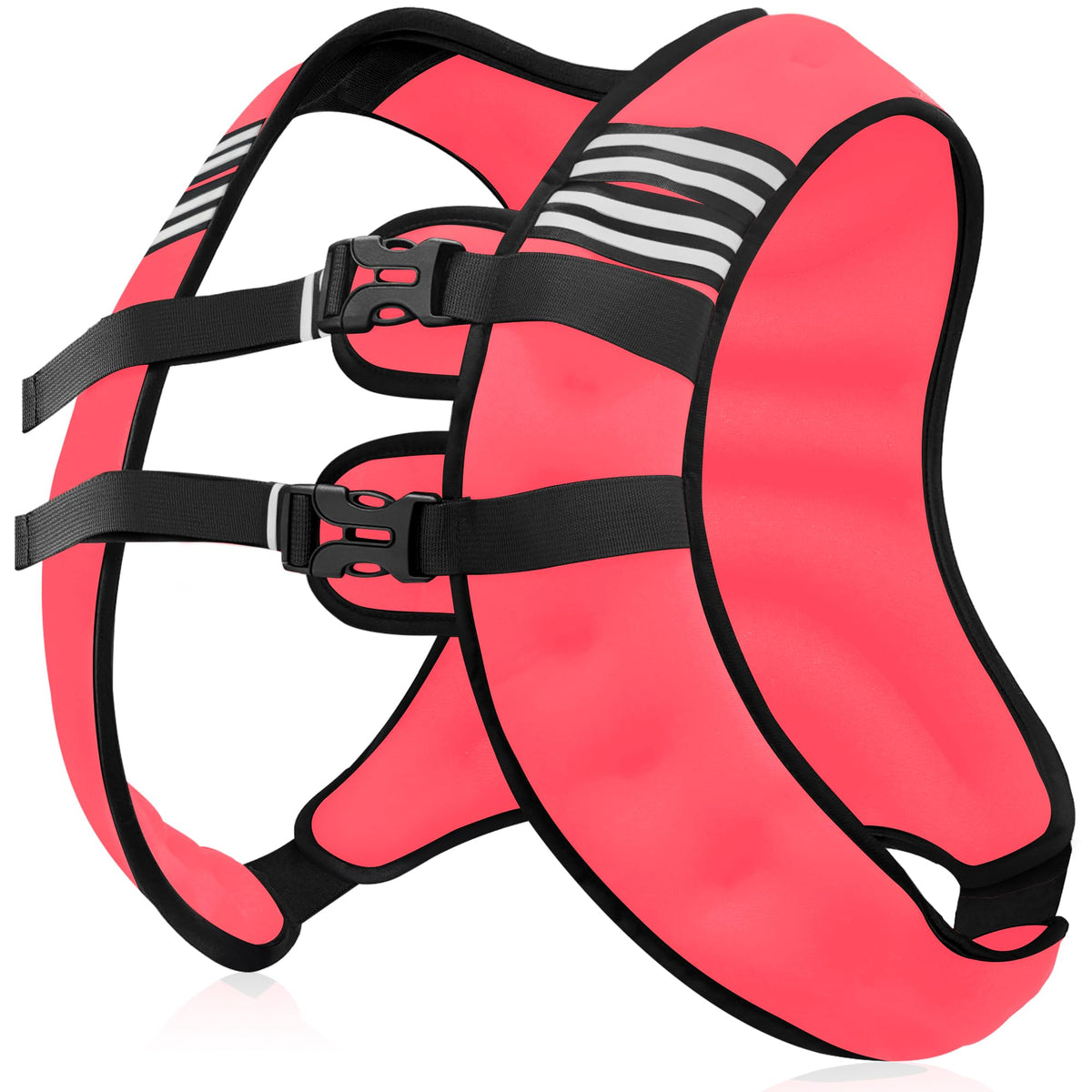 NATURELUX Weighted Vest with Reflective Stripe and Adjustable Buckle Straps, Pink, 30 lbs