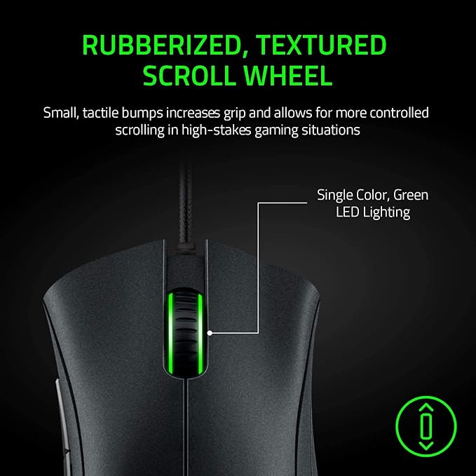 Razer DeathAdder Essential Gaming Mouse: 6400 DPI Optical Sensor - 5 Programmable Buttons - Mechanical Switches - Rubber Side Grips - Classic Black