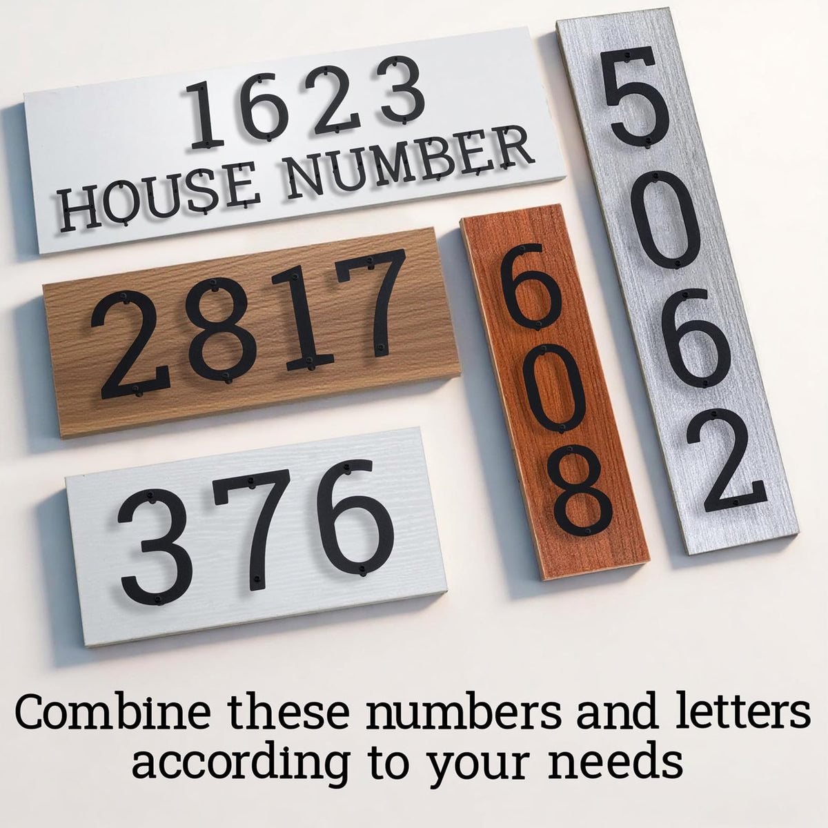 3" 4" 5" 6" 8" Stainless Steel Floating House Numbers, Metal House Numbers for Outside, Modern Address Number, Black Door Number for Mailbox, Garden, Yard, Apartment (4" 1)