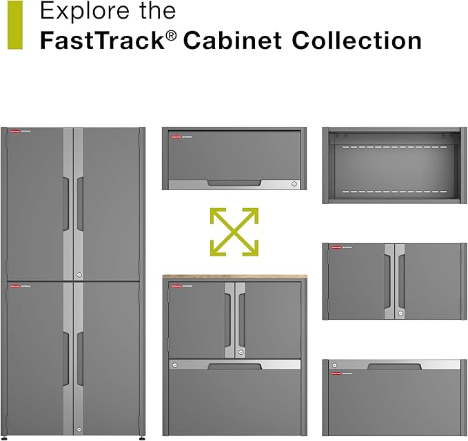 Rubbermaid FastTrack 2 Door + Drawer Base Cabinet, Garage Storage Systems, Garage Organization