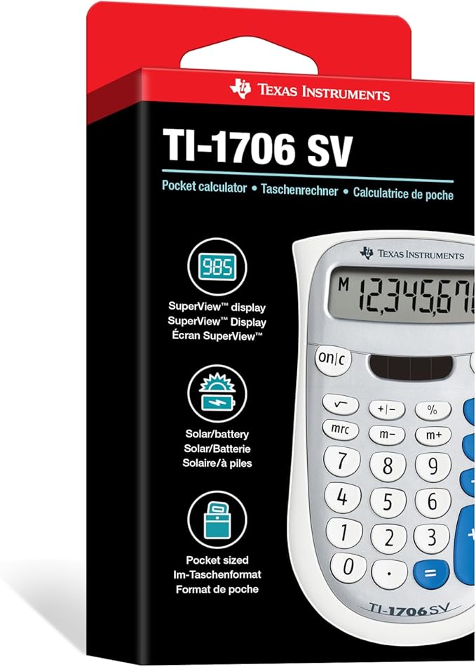 Texas Instruments TI-1706 SV Standard Function Calculator