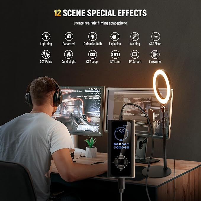 NEEWER 12" 24W High Power Desk Ring Light with Stand/Phone Holder, LED Selfie Video Conference Lighting for iPhone Streaming Makeup Vlog Recording Laptop Computer Webcam Zoom Call Podcast, RH12B