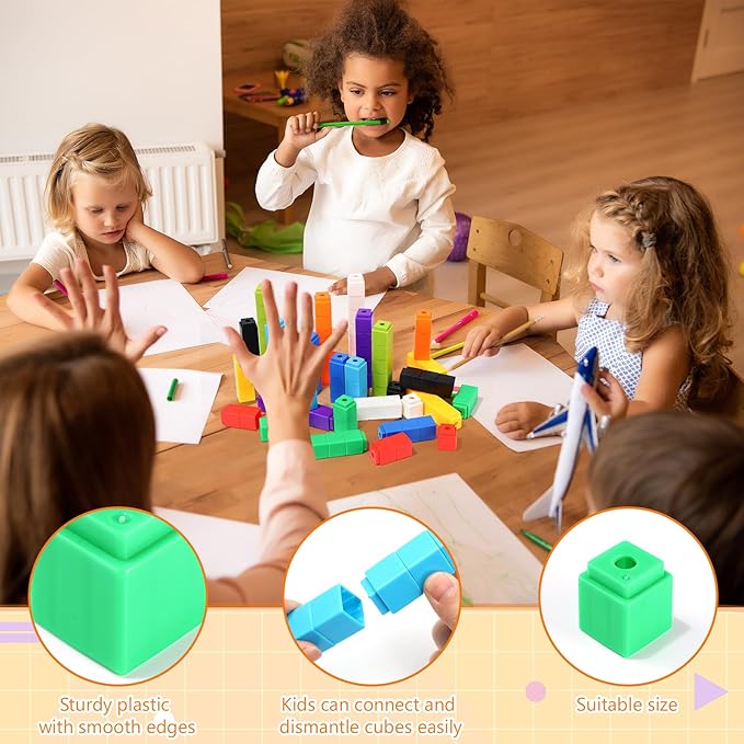 200 Pcs Purple Linking Cubes for Math Counting Cubes Manipulatives Plastic Counting Block Manipulative Classroom Learning Supplies for Educational Preschool Activities Boy Girl (Purple)
