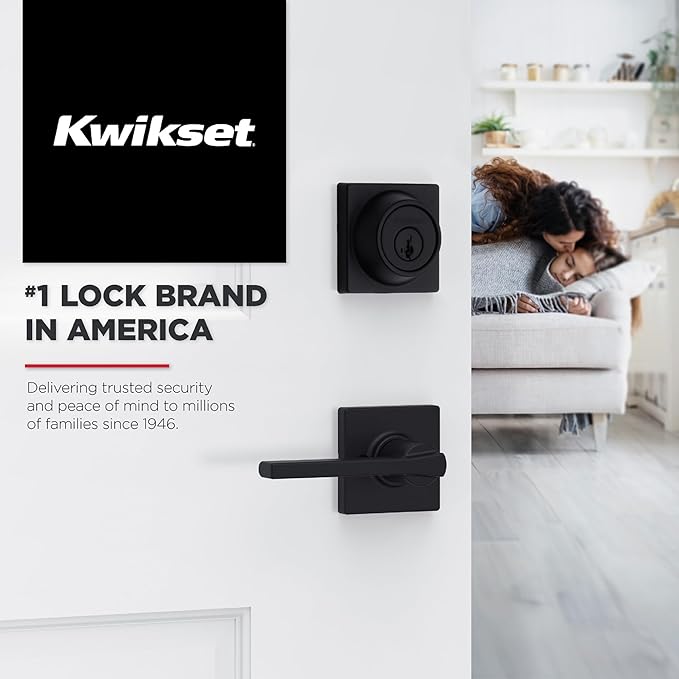 Kwikset Casey Interior Privacy Door Handle with Lock, Door Lever for Bathroom and Bedroom, Satin Nickel Reversible Keyless Turn Lock, with Microban Protection (Pack of 10)