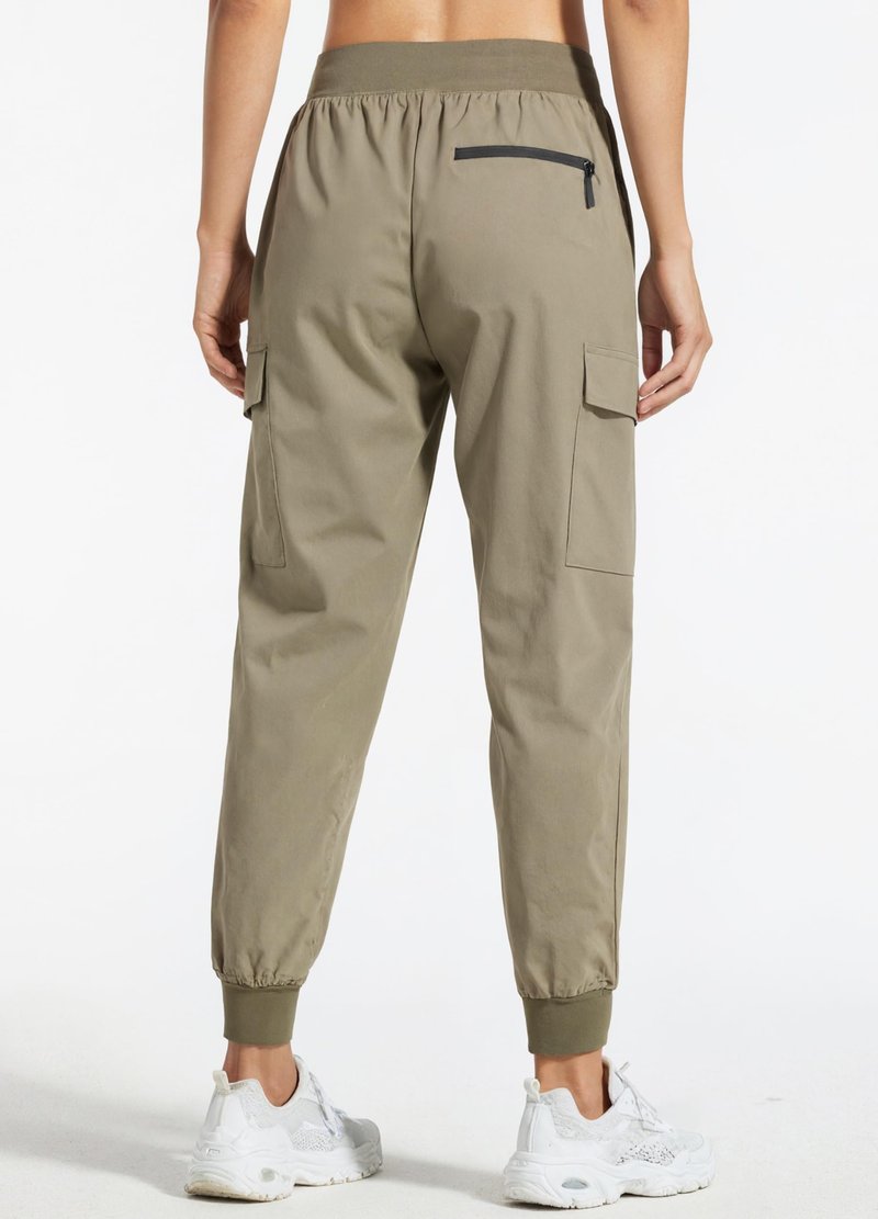 Libin Women's Cargo Joggers Lightweight Quick Dry Hiking Pants Athletic Lounge Casual Travel, Khaki XXL
