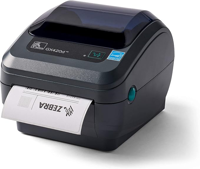 Zebra - GX420d Direct Thermal Desktop Printer for Labels, Receipts, Barcodes, Tags, and Wrist Bands - Print Width of 4 in - USB, Serial, and Parallel Port Connectivity (Renewed)