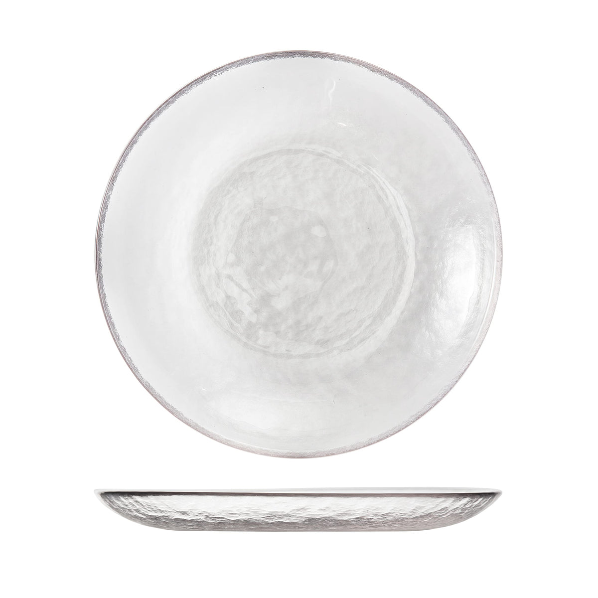 FORTESSA Los Cabos Tableware, 16-Piece Glass Dinnerware Set with 4 Dinner Plates, 4 Salad Plates, 4 Coupe Bowls and 4 Cereal Bowls, Dishwasher-Safe Glass Plate Set, Pink