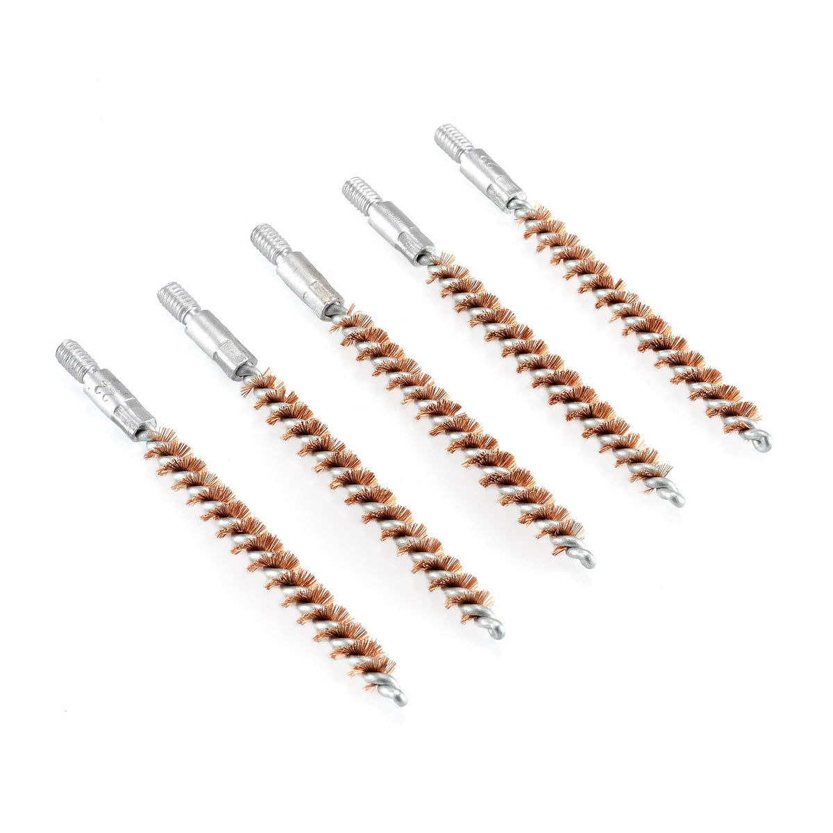 BOOSTEADY 5 Pcs Phosphor Bristle Bronze Bore Gun Cleaning Brush for Pistol Shotgun with 50 Professional Square Patches Multi-Caliber