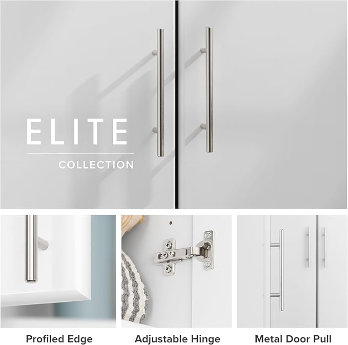 Prepac Elite 65 in. Engineered Wood Narrow Storage Cabinet in White