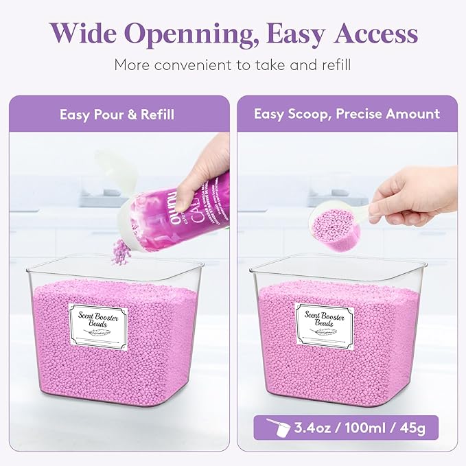 Lifewit Large Laundry Pods Container& Dryer Sheet Holder, Laundry Storage Containers, Laundry Room Organization Storage Jars for Powder, Scent Booster Beads,Bamboo Lid,0.53+0.7 gal,3 Pcs