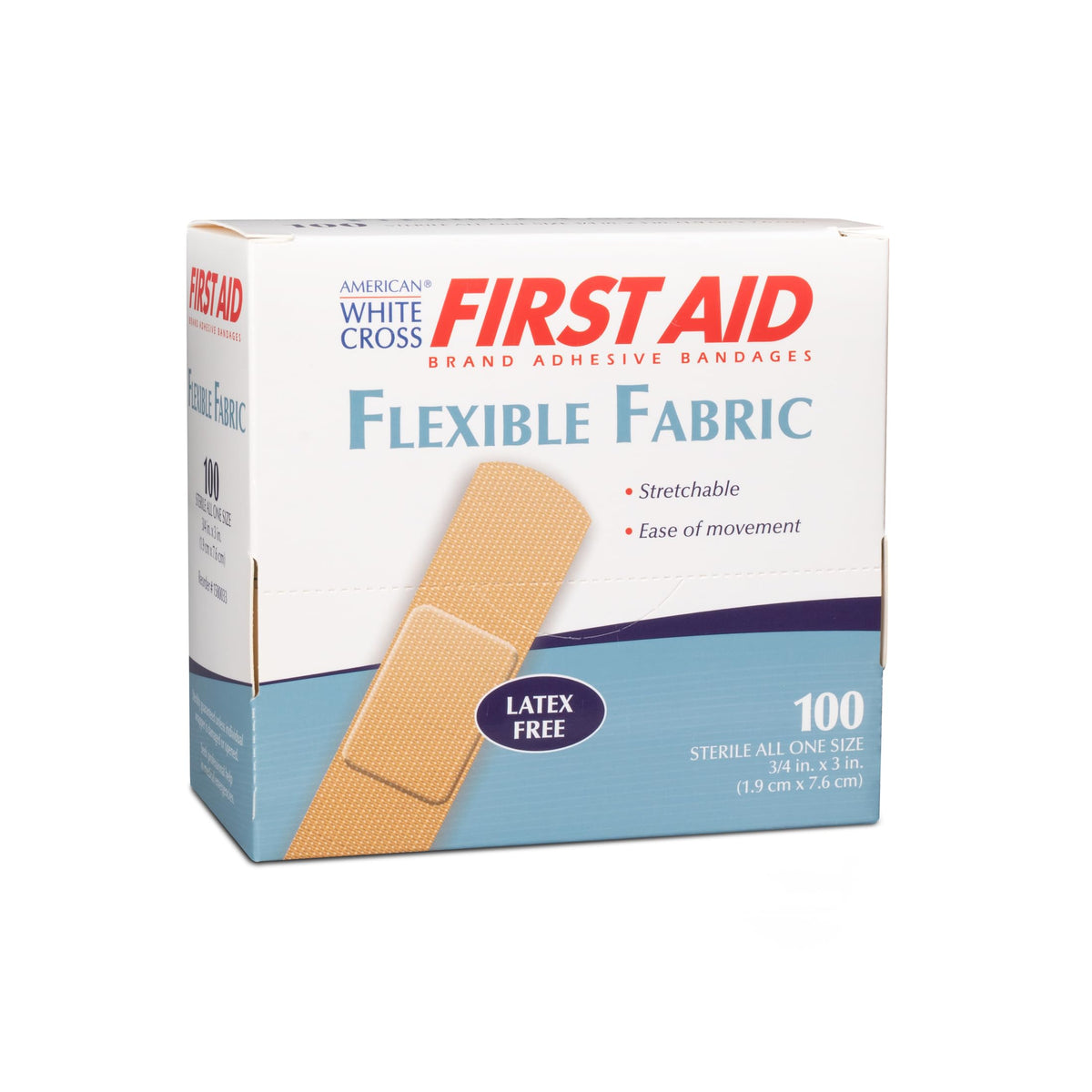 Dukal 1580033-BX American White Cross Fabric Adhesive Strips, Sterile 100/bx