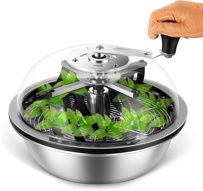 MELONFARM 13 inch Leaf Bowl Trimmer, Bowl Trimmer with Switchable Stainless Steel Blades & Clear Visibility Dome, Hand Twist Spin Cutting Bud Trimmer for Buds, Flowers, Hydroponics Plants