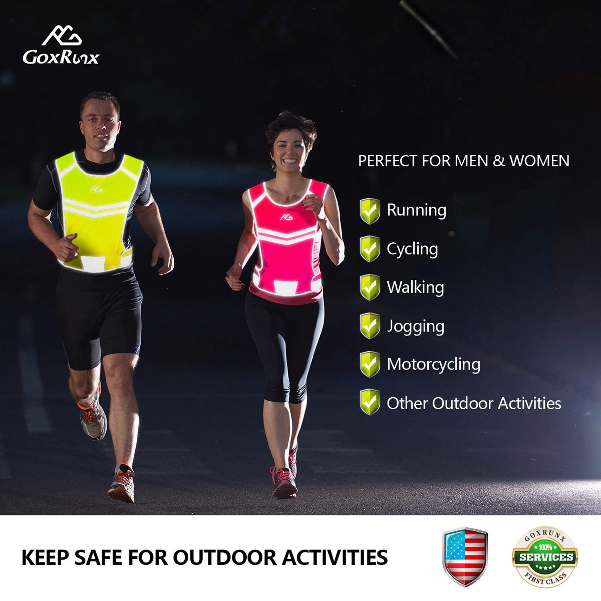Reflective Running Vest Gear Ultralight & Comfortable Cycling Motorcycle Reflective Vest-Large Zippered Inside Pocket & Adjustable Waist- High Visibility Night Running Safety Vest (Yellow, XXL)
