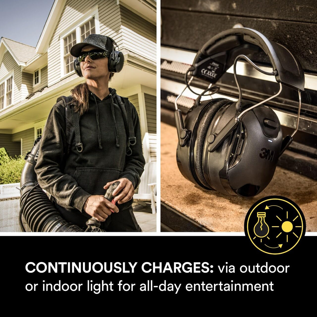 3M WorkTunes Connect + Solar Wireless Hearing Protector with Bluetooth Technology, Bluetooth Hearing Protection with a 26 dB Noise Reduction Rating