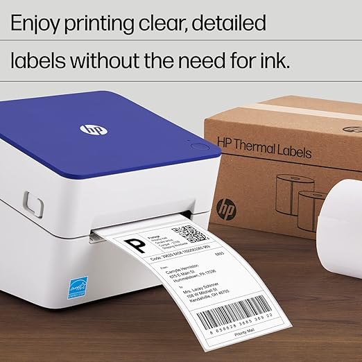 HP 4'' x 6'' Direct Thermal Shipping Labels, 2 Rolls 250 Sheets per Roll, Multipurpose Thermal Labels for Personal or Business Use, Compatible with HP and Other Thermal Label Printers, White