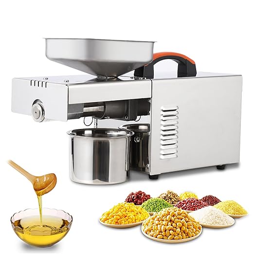 MilleLoom 900W Oil Press Machine, Automatic Cold& Hot Electric Oil Press Extractor, 304 Food Stainless Steel,Ideal for Pressing Peanut, Sesame Seeds, Walnut, Almond, Pumpkin, Rapeseed