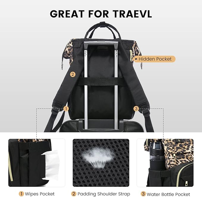 LOVEVOOK College Laptop Backpack, 15.6 Inch Travel Backpack for College, Waterproof Work Backpack Woman for Teacher Nurse Anti-theft Travel Back Pack, Gifts for Women, Leopard