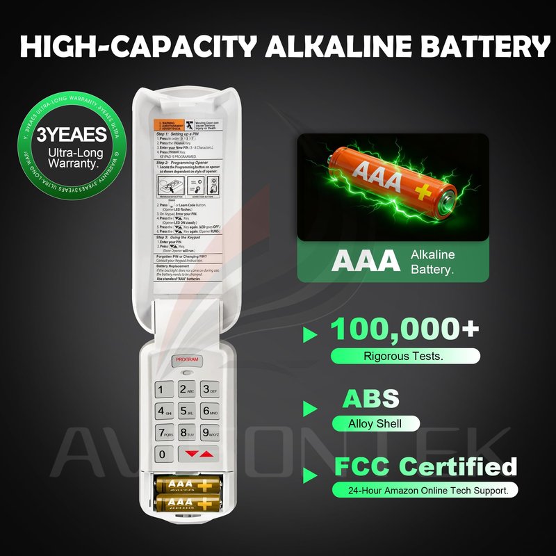 Avisontek GK-R for Genie Garage Door Opener Keypad Replacement FCC Certified 3-Year Warranty
