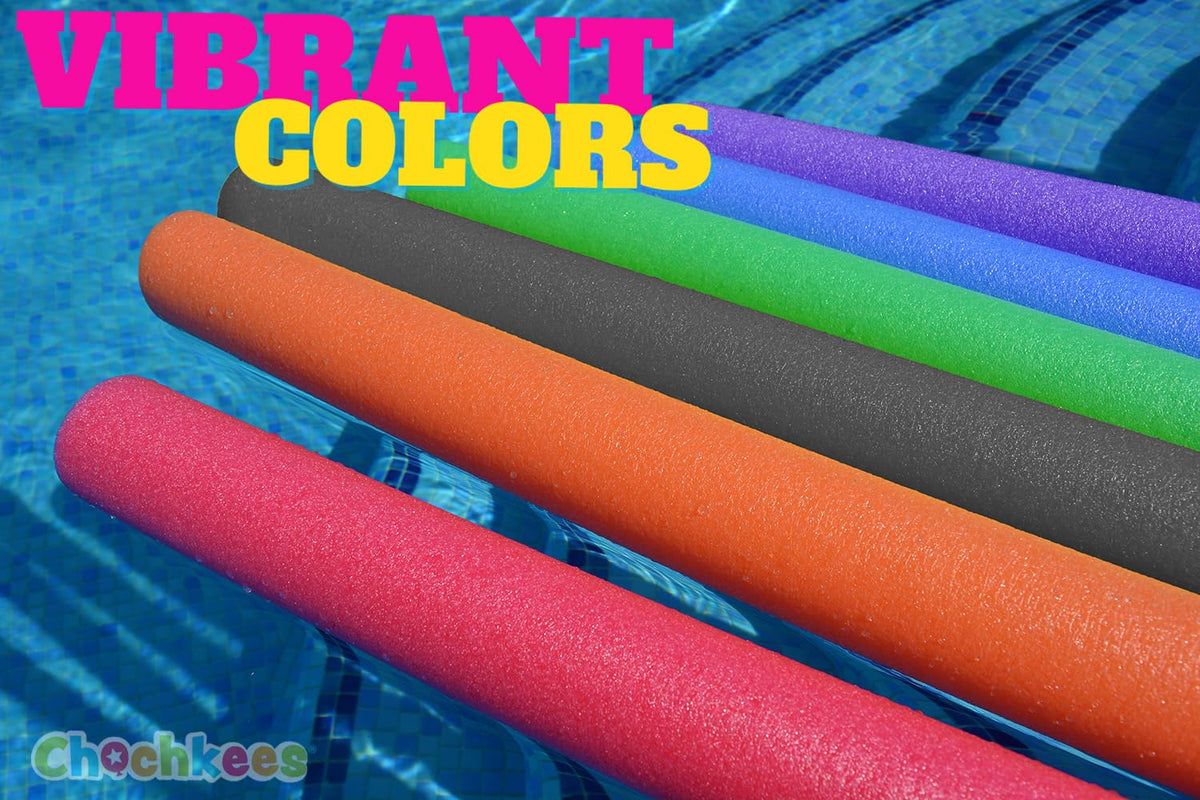 2-Pack Black Floating Pool Noodles Foam Tube 2-Pack, Thick Hollow Noodles for Floating in The Swimming Pool, 52" Inches Long