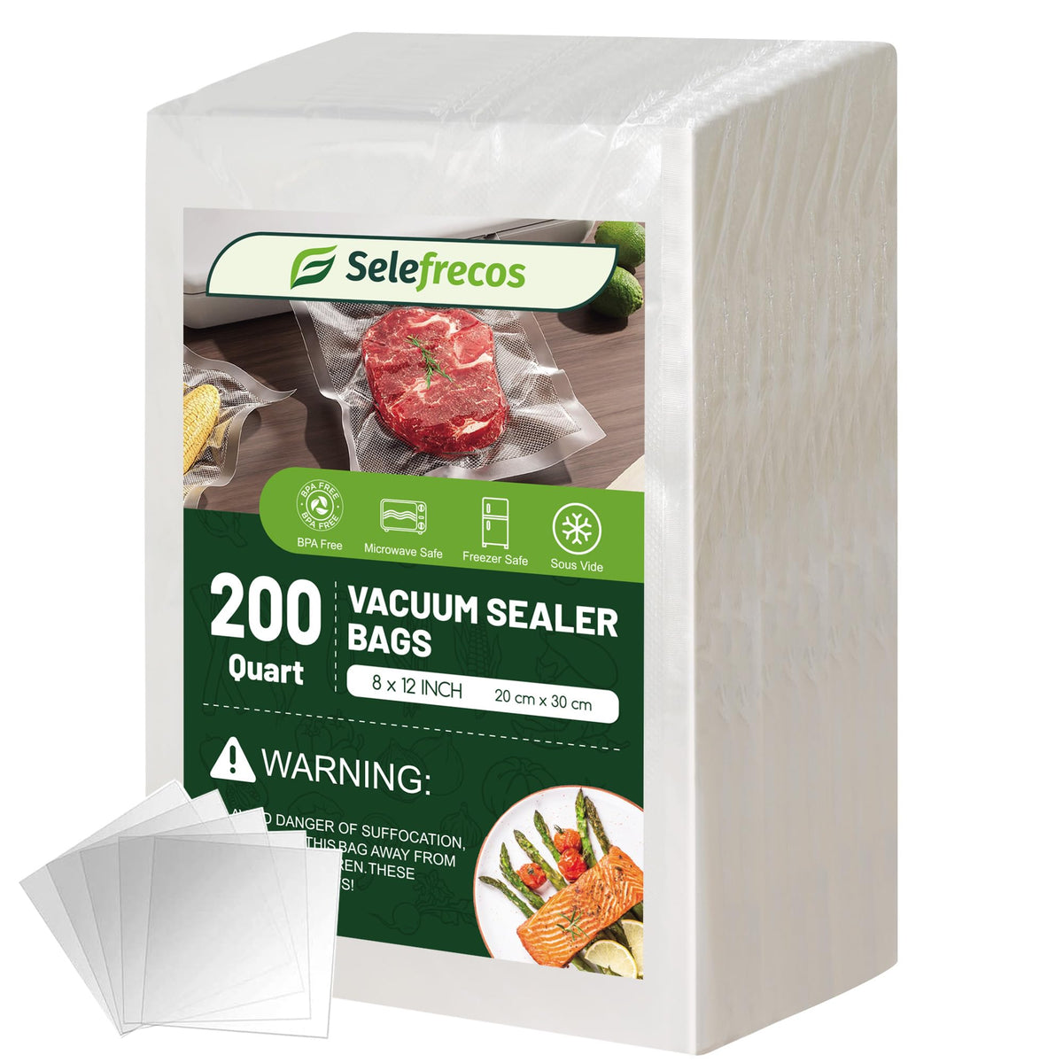 100 Gallon Vacuum Sealer Bags, Heavy Duty BPA Free 11 x 16 Inch Vacuum Seal Bags for Food Saver, Seal a Meal, Weston. Commercial Grade Vacuum Food Storage Bags for Sous Vide Freezer Storage Meal Prep