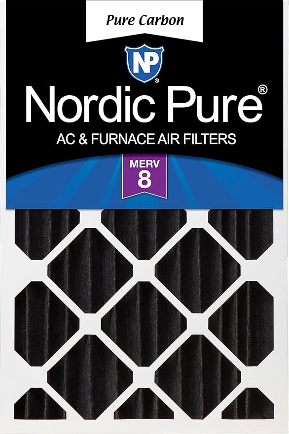 Nordic Pure 18x24x4 Pure Carbon Pleated Odor Reduction Merv 8 Furnace Filter 1