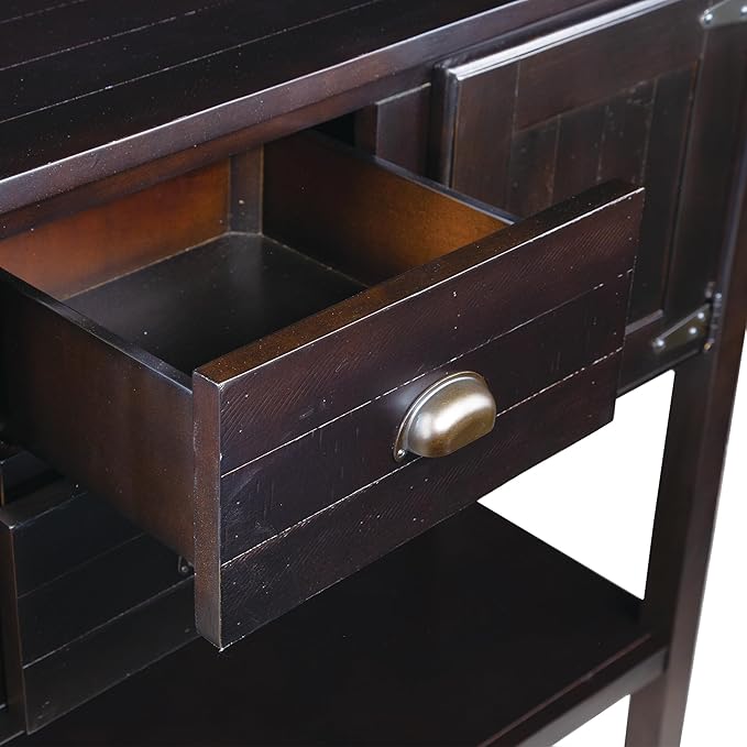 LKTART Solid Wood Farmhouse Console Table,Sofa Table with Storage Drawers and Shelves,Entryway Table for Entry Hallway Foyer Sofa Side Table,Easy Assembled(48" Espresso)