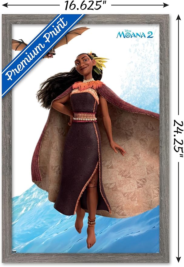 Trends International Disney Moana 2 - Matangi Wall Poster, 22.4L x 14.7W, Barnwood Framed Version