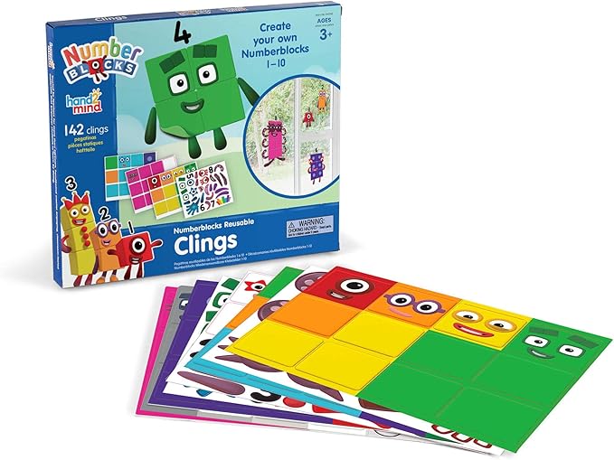 hand2mind Numberblocks Reusable Clings, Numberblocks Characters Decals, Classroom Supplies for Teachers Elementary, Numberblocks Decorations, Removable Decals, Math Gifts for Teachers