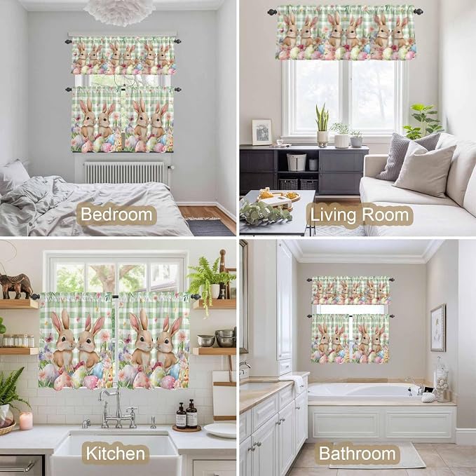 Easter Kitchen Curtains Set 3 Piece
