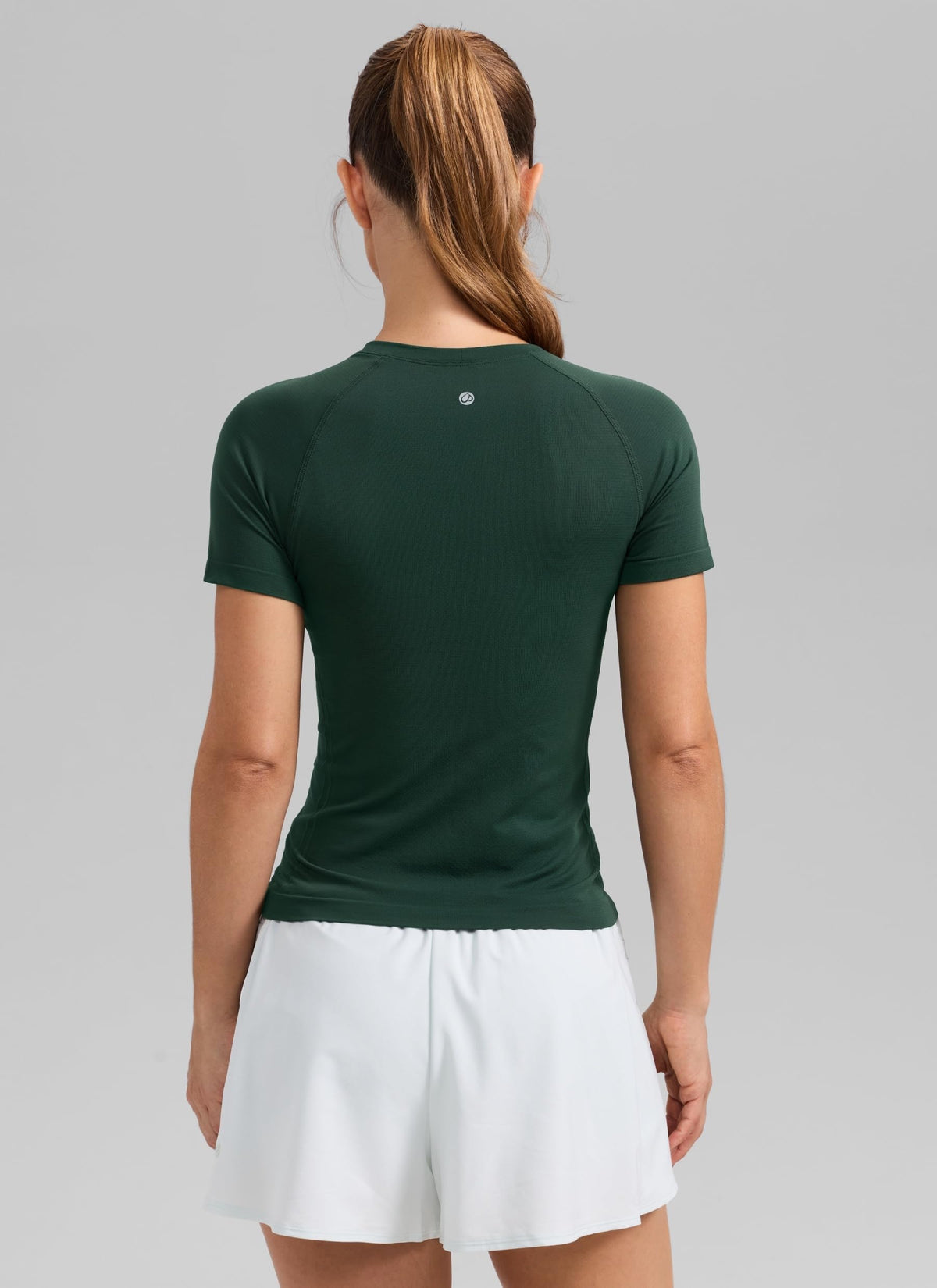 CRZ YOGA Seamless T-Shirt Waist Length Legend Green Small