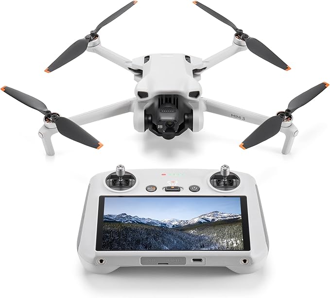DJI Mini 3 Camera Drone Quadcopter + RC Smart Controller (With Screen) + Fly More Kit, 4K Video, 38min Flight Time, True Vertical Shooting, Intelligent Modes Bundle w/Deco Gear Backpack +Accessories
