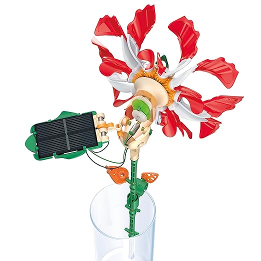Thames & Kosmos SolarFlower Ruby Ripple STEM Kit | Build a Motorized Solar-Powered Flower with Spinning, Colorful Petals, Educational Gift for Kids Ages 8+, Adults