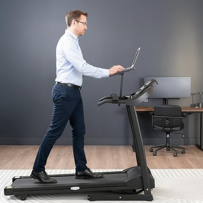 VIVO Universal Wooden Laptop Treadmill Desk, Adjustable Ergonomic Notebook Mount Stand for Treadmills, Includes Mouse Pad and Wrist Support, Stand-TDML4
