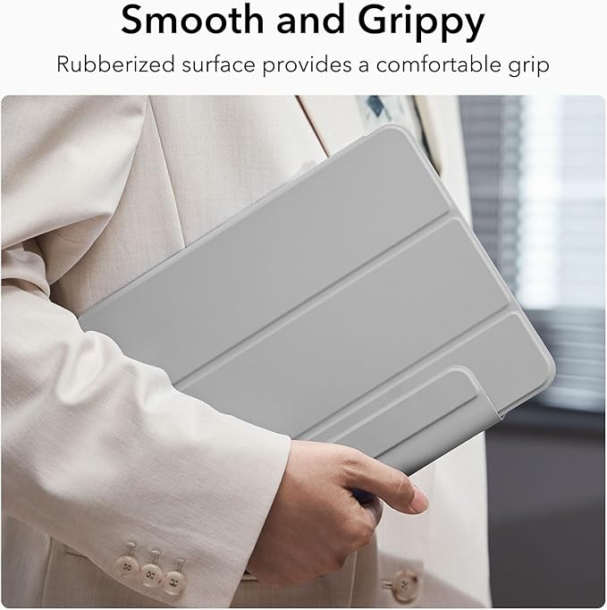 ESR for iPad Pro 12.9 6th/5th/4th Gen, iPad Air 13 Inch Case M3/M2 (2025/2024), Powerful Magnetic Attachment, Slim Trifold Stand Case, Supports Pencil Pro & Pencil (USB-C), Rebound Series, Grey