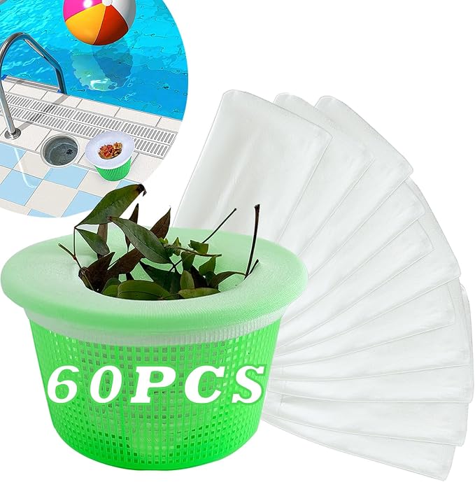 60PCS Pool Skimmer Socks Above Ground and Inground Pool, Pool Skimmer Basket
