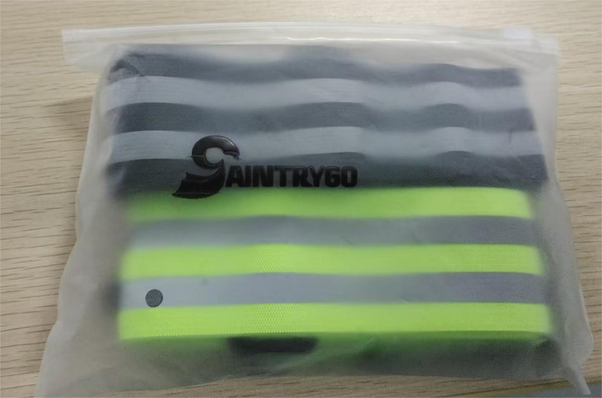 Saintrygo 2 Pieces Reflective Sash for Walking at Night Running Gear Safety Reflective High Visibility Jacket Adjustable Sash for Walking Cycling at Night (Fluorescent Green,Black)