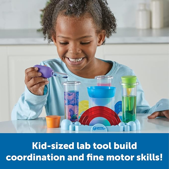 Learning Resources Rainbow Reactions - 14 Pieces, Ages 4+, Preschool Science Lab, Experiments for Kids, STEM Toys for Boys and Girls