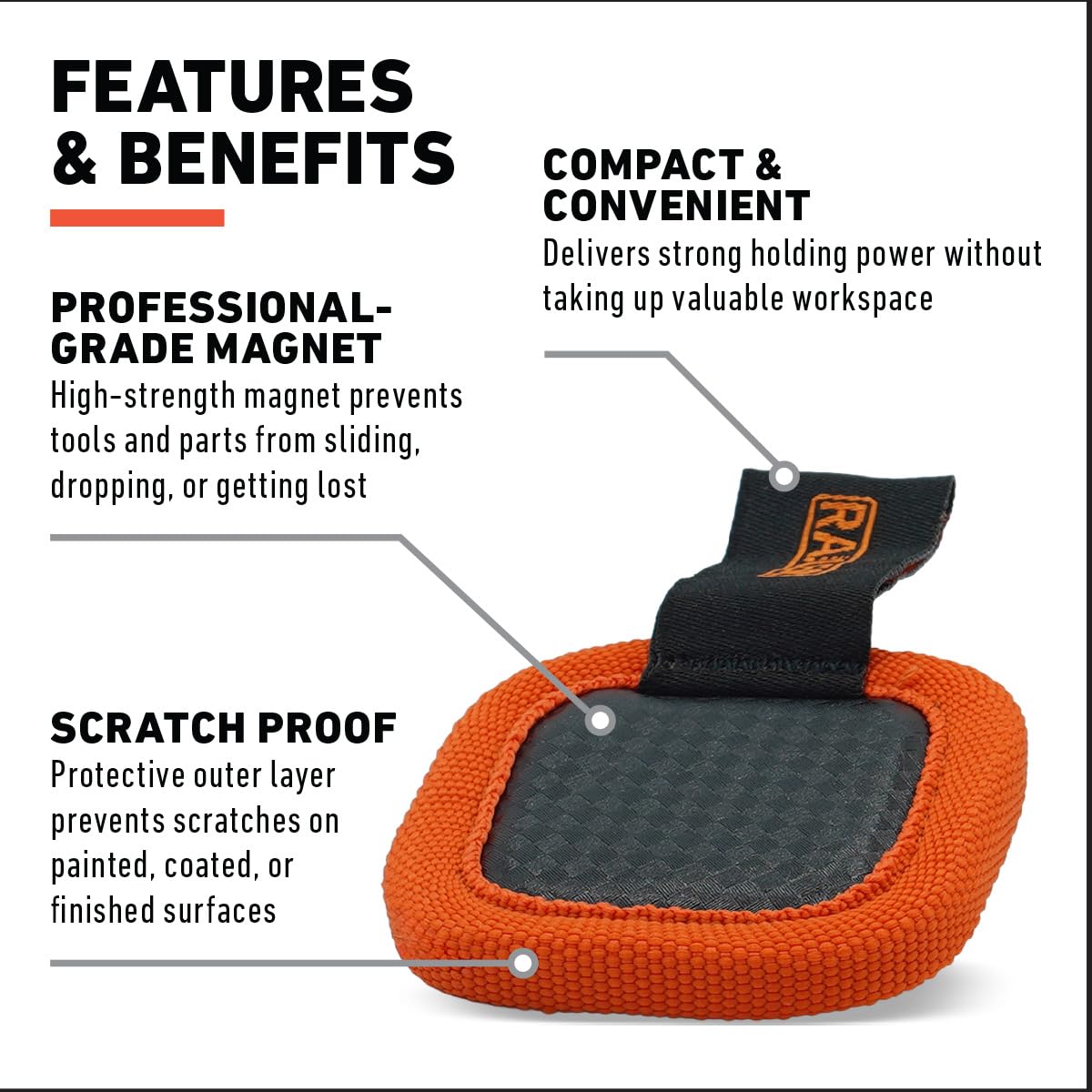 Railer Magnetic Tool Mat Mini 3-Pack – Flexible Magnetic Mat for Tools & Mechanics – Heavy Duty Magnet Pad Set – Non-Slip Magnetic Work Mat & Magnetic Pads – Magnetic Tool Pad for Auto Repair