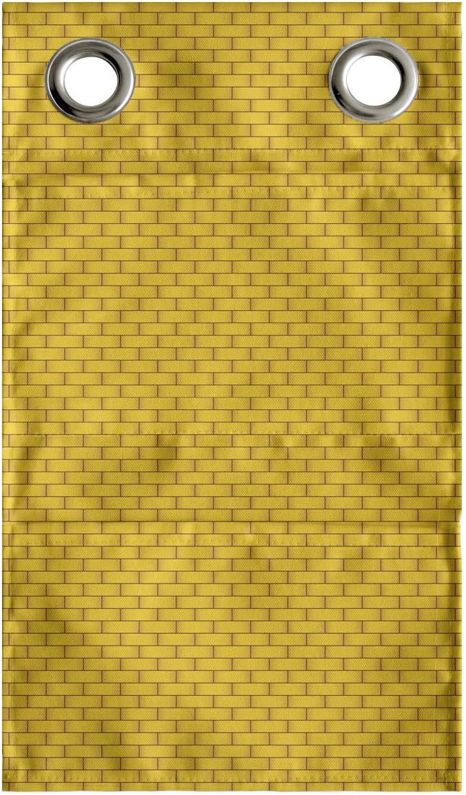 Ambesonne Brick Hanging Pocket Organizer, Illustration of Classic Basic Mini Rectangles Symmetrically Arranged, Printed Polyester Storage Bag with Pockets, 9" x 16", Earth Yellow Pale Coffee