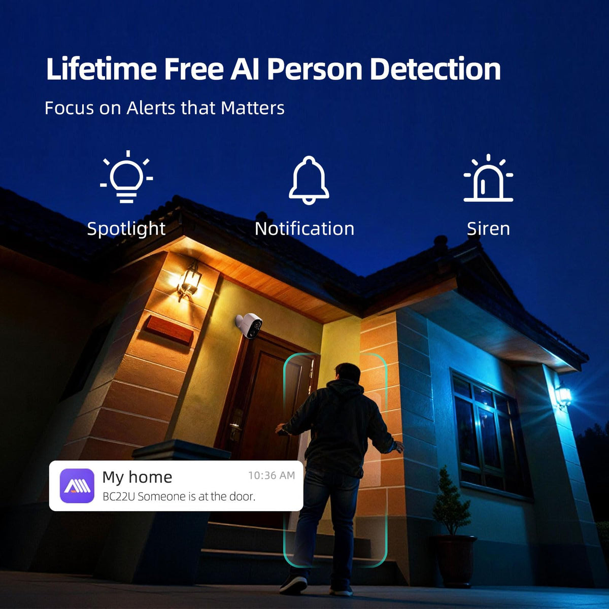 CINMOORE 2.5K Wireless Home Security Cameras 2-Pack, Outdoor WiFi Non-Subscription AI Person Detection, 4MP Color Night Vision, Full Duplex 2-Way Audio, IP66 Waterproof Battery Powered, U.S. AWS Cloud