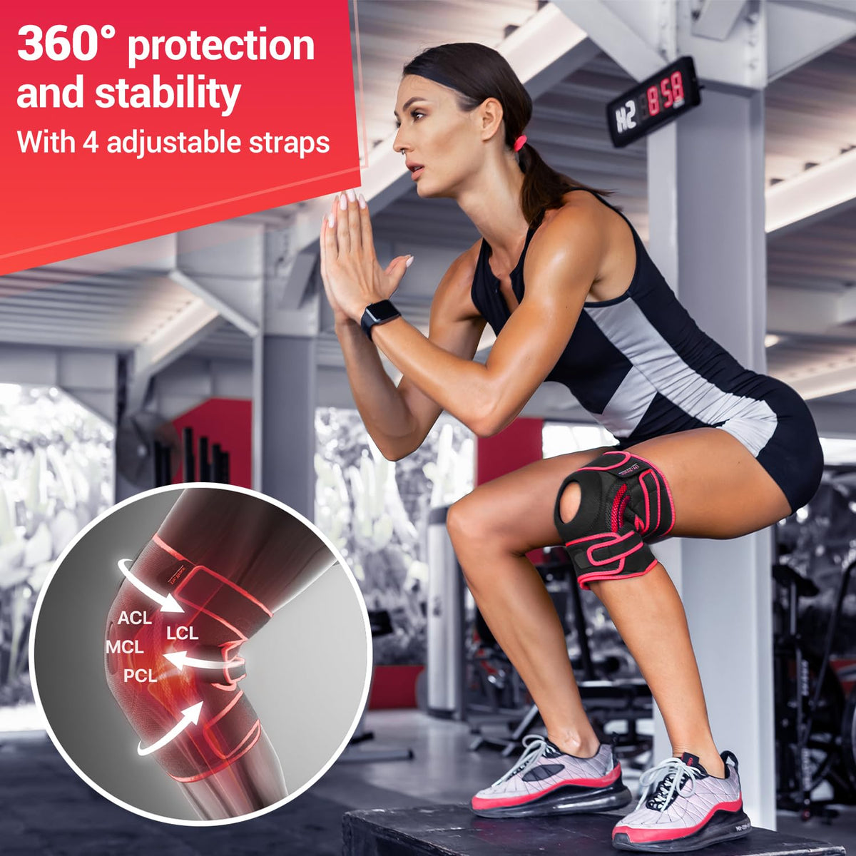 DR. BRACE ELITE Knee Brace with Side Stabilizers & Patella Gel Pads for Maximum Knee Pain Support and knee recovery for men and women-Please Check How To Size Video (Sunrise, Small)